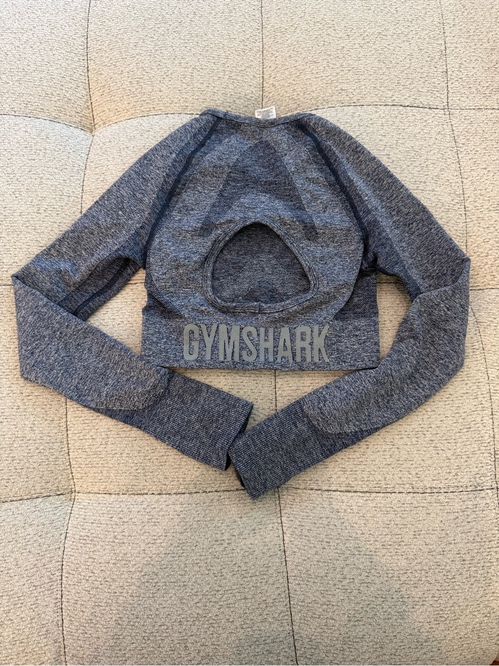 Gymshark Heathered Navy Seamless Long Sleeve Top